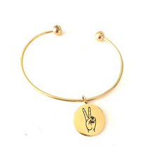Load image into Gallery viewer, Peace Sign Bangle