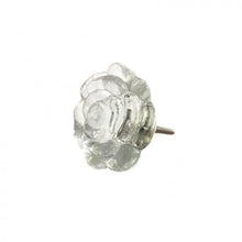 Load image into Gallery viewer, Water Rose Glass Knob, Gold Cap