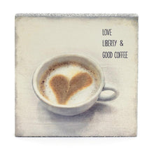 Load image into Gallery viewer, Love, Liberty & Coffee - Medium Art Block