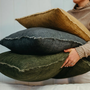 Avocado Lina Linen Pillow, 20x20