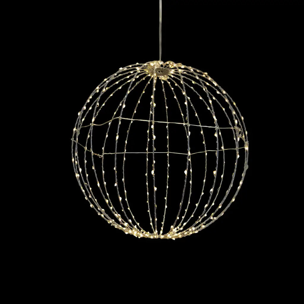 10″D Metal Wire Ball x96 Lights – Warm Yellow
