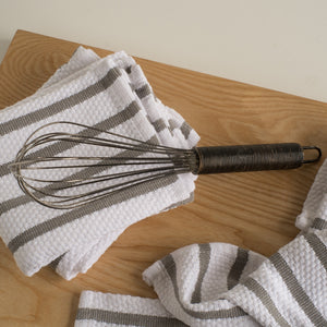 Basketweave Dish Towel - London Grey