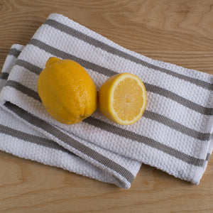 Basketweave Dish Towel - London Grey