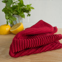 Load image into Gallery viewer, Ripple Dishcloths Set of 2 - Carmine
