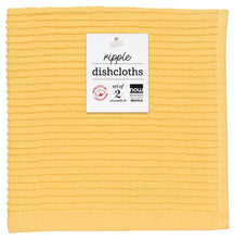 Load image into Gallery viewer, Ripple Dishcloths Set of 2 - Lemon Yellow

