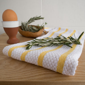 Basketweave Dish Towel - Lemon Yellow