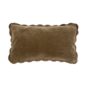 21x12 Velvet Scallop Pillow - Mink