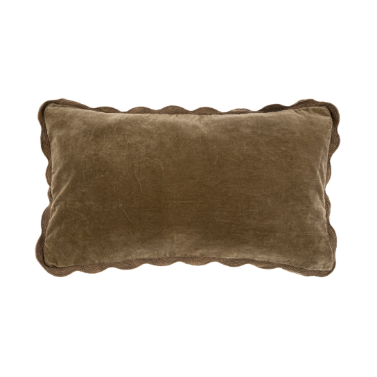 21x12 Velvet Scallop Pillow - Mink