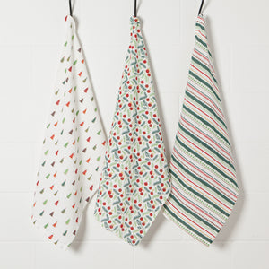 Bakers Floursack Dishtowels Set of 3 - Merry & Bright