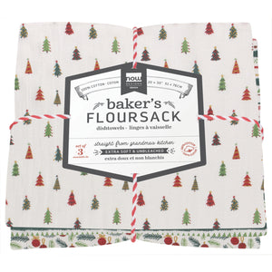 Bakers Floursack Dishtowels Set of 3 - Merry & Bright