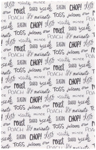 Bakers Floursack Dishtowels, Set of 2 - Kitchen Words Print Black