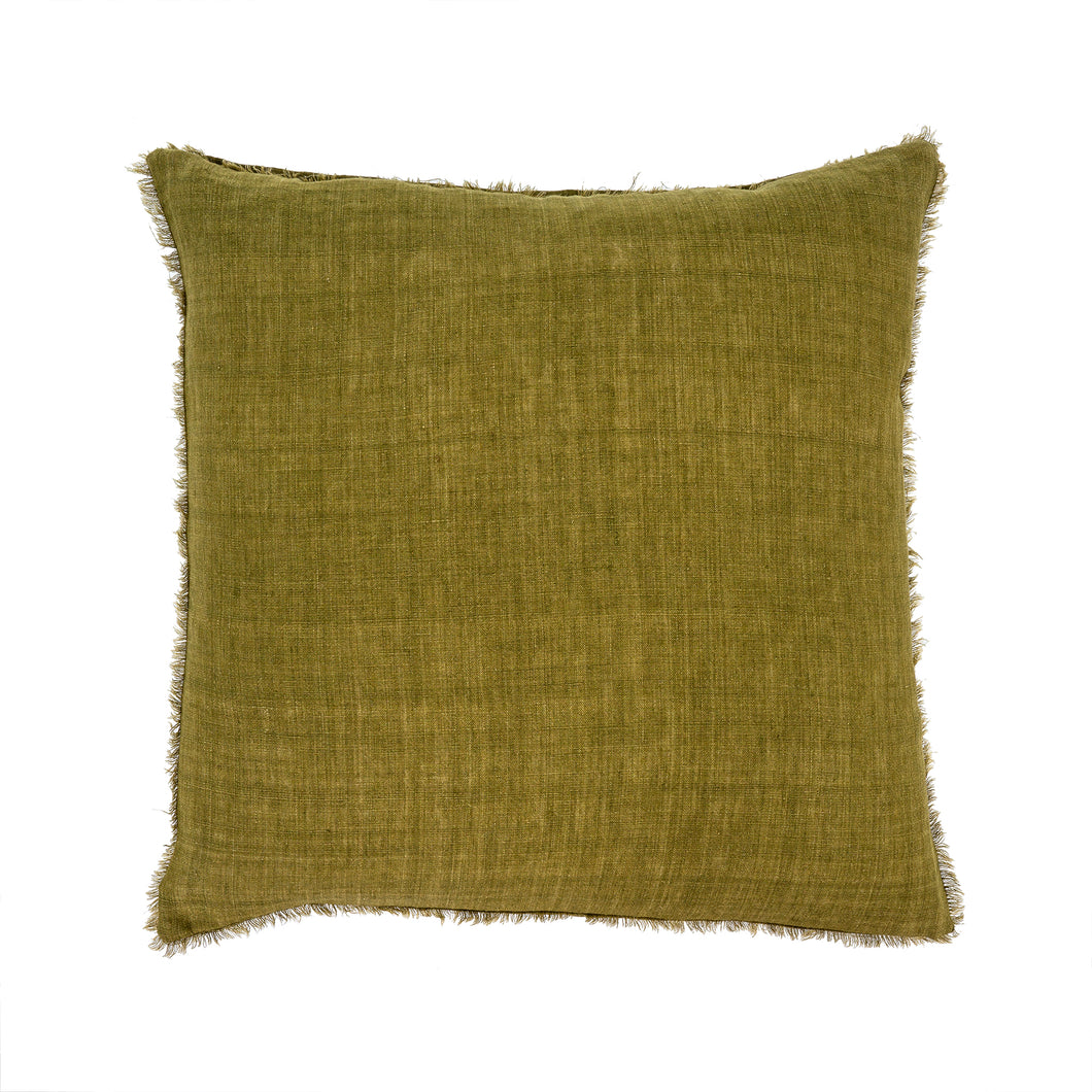 24x24 Lina Linen Pillow - Dark Moss