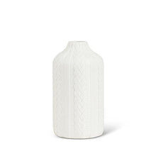 Load image into Gallery viewer, Knit &amp; Cabled Vase - Matte White
