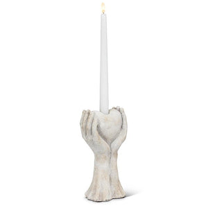 Hands Holding Heart Taper Holder