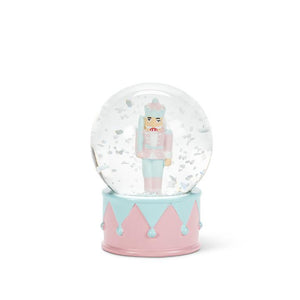 Small Pastel Nutcracker Snow Globe - Pink/Blue