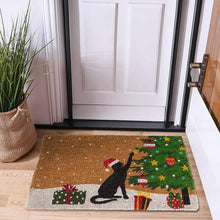 Load image into Gallery viewer, Doormat - Playful Christmas Kitty
