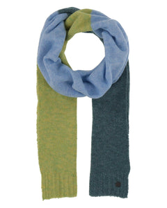 Block Pattern Knitted Scarf - Petrol