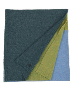 Block Pattern Knitted Scarf - Petrol