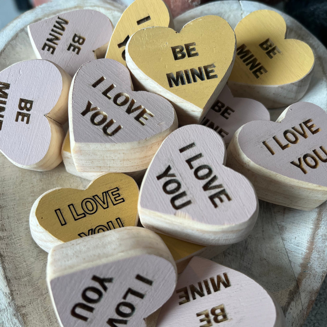 Wooden Valentine's Day Hearts