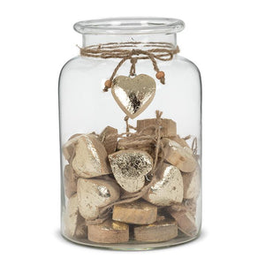 Glitter Mango Wood Heart Ornaments