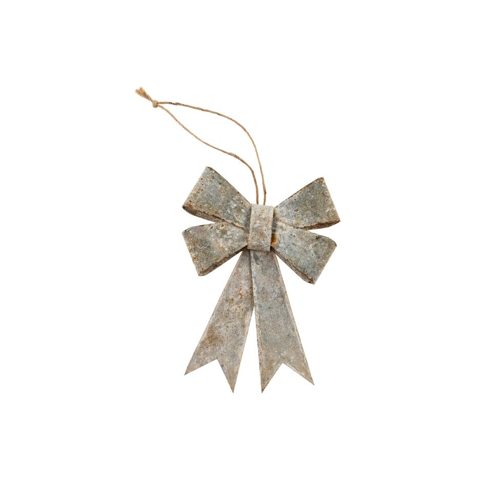 Zinc Bow Ornament - 2 Sizes
