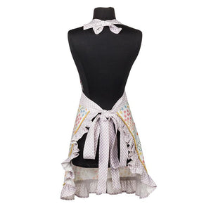 Floral Apron with Rickrack Trim