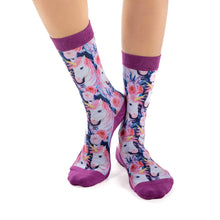 Load image into Gallery viewer, Unicorns With Flowers Socks
