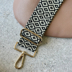 Black & Cream Bag Strap