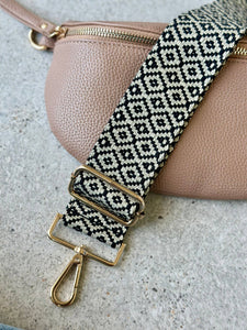 Black & Cream Bag Strap