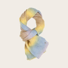 Load image into Gallery viewer, Rainbow Knitted Scarf Colour Gradient - Cloudy Turquoise
