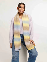 Load image into Gallery viewer, Rainbow Knitted Scarf Colour Gradient - Cloudy Turquoise
