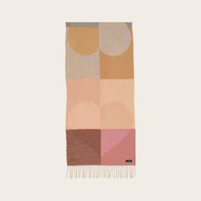 Load image into Gallery viewer, Cashmink Scarf with Colour Block Hearts - Taupe &amp; Brown
