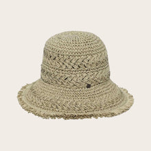 Load image into Gallery viewer, Frayed Brim Crochet Pattern Hat - Olive
