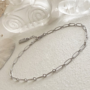 Donostia Textured Paperclip Chain Anklet