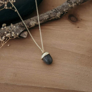 Acorn Stone Necklace - Labradorite