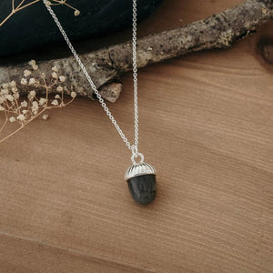 Acorn Stone Necklace - Labradorite