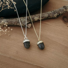 Load image into Gallery viewer, Acorn Stone Necklace - Labradorite
