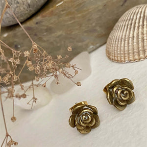 Alcott Bronze Rose Stud Earrings