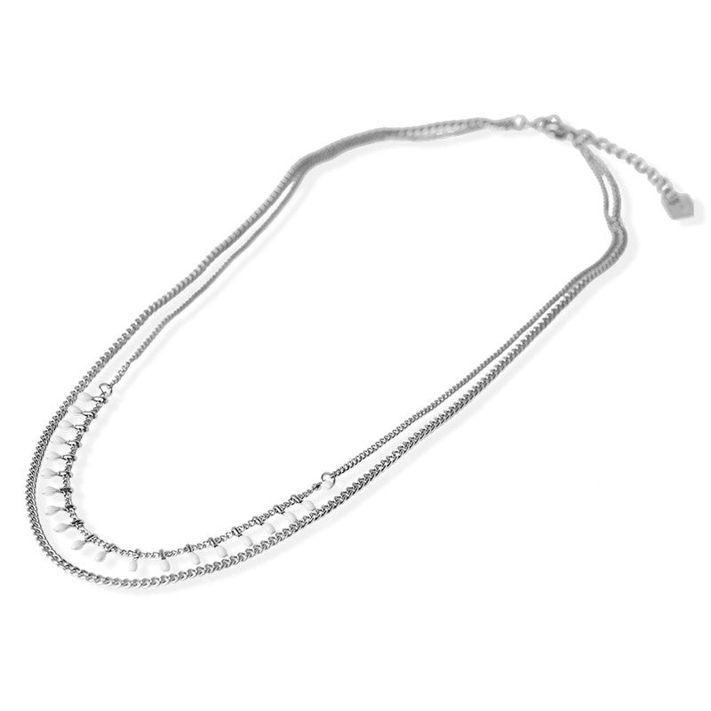 Amore Necklace - Silver/White
