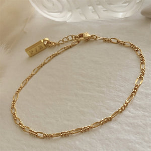 Figaro Flat Link Pattern Chain Bracelet