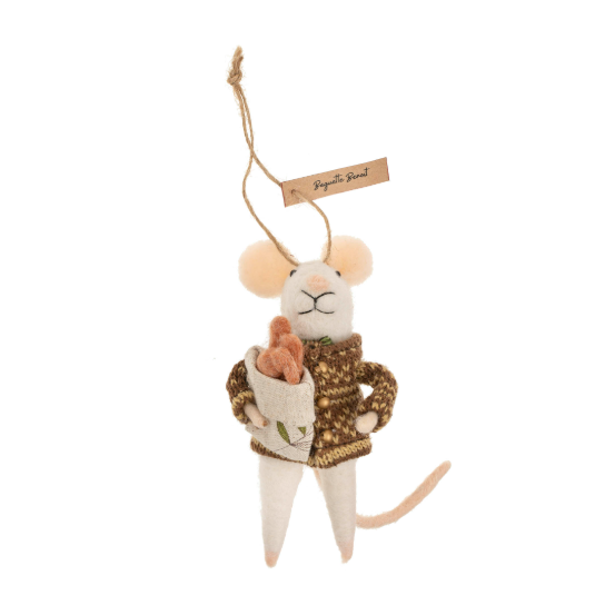 Baguette Benoit Mouse Holiday Ornament