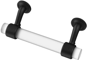 Bar Pull Flat Black with Frosted Glass - 3"