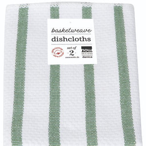 Basketweave Dishcloth - Elm Green