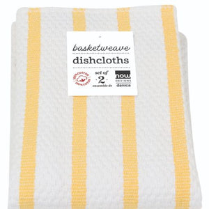 Basketweave Dishcloth - Lemon Yellow