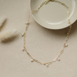 Beatrice Pearl Necklace - Gold