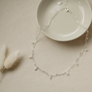 Beatrice Pearl Necklace - Silver