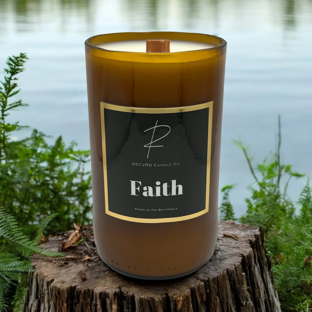 Beer Bottle Candle - Faith