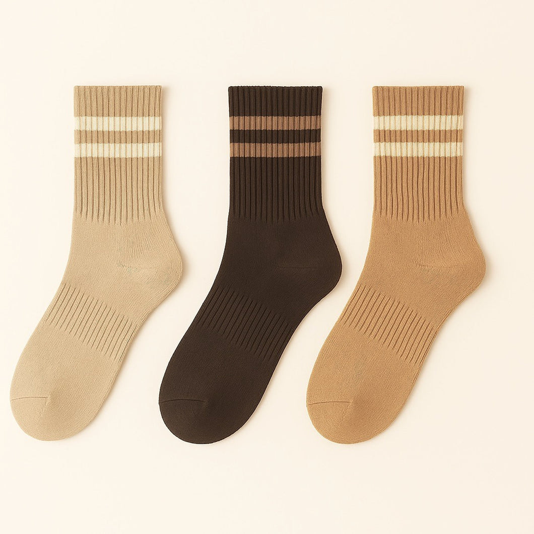 Bettega Classic Crew Socks with Stripe Detail