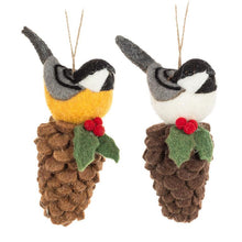 Load image into Gallery viewer, Bird On Pinecone Ornament
