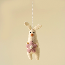 Load image into Gallery viewer, Blossom Bunny Felt Ornament - Pink
